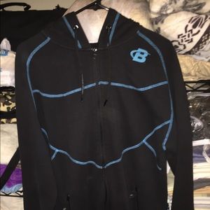 Bodybuilding.com large blue and black hoodie